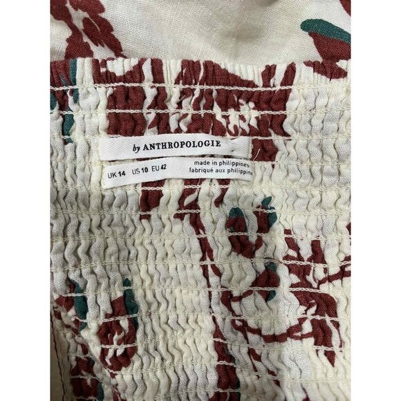 Anthropologie Women's Oahu Off The Shoulder Midi Dress Floral Size 10 - Picture 9 of 9